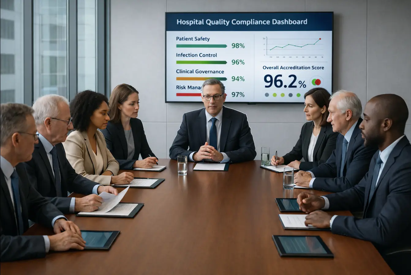 Healthcare governance committee in session